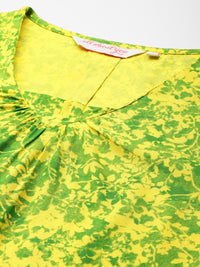 all about you Printed Pleated Straight Kurta