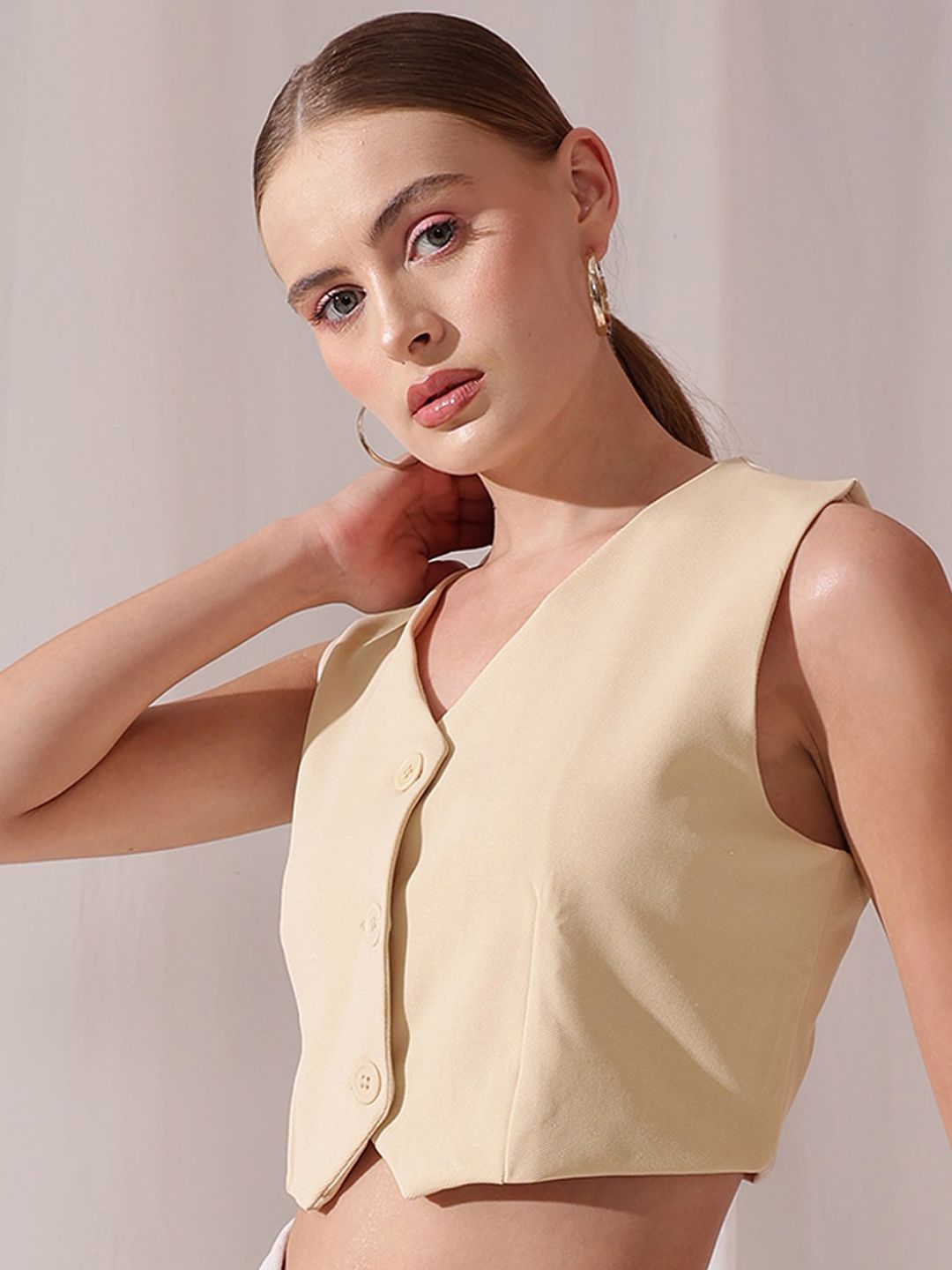 STREET 9  V-Neck Sleeveless Waistcoat