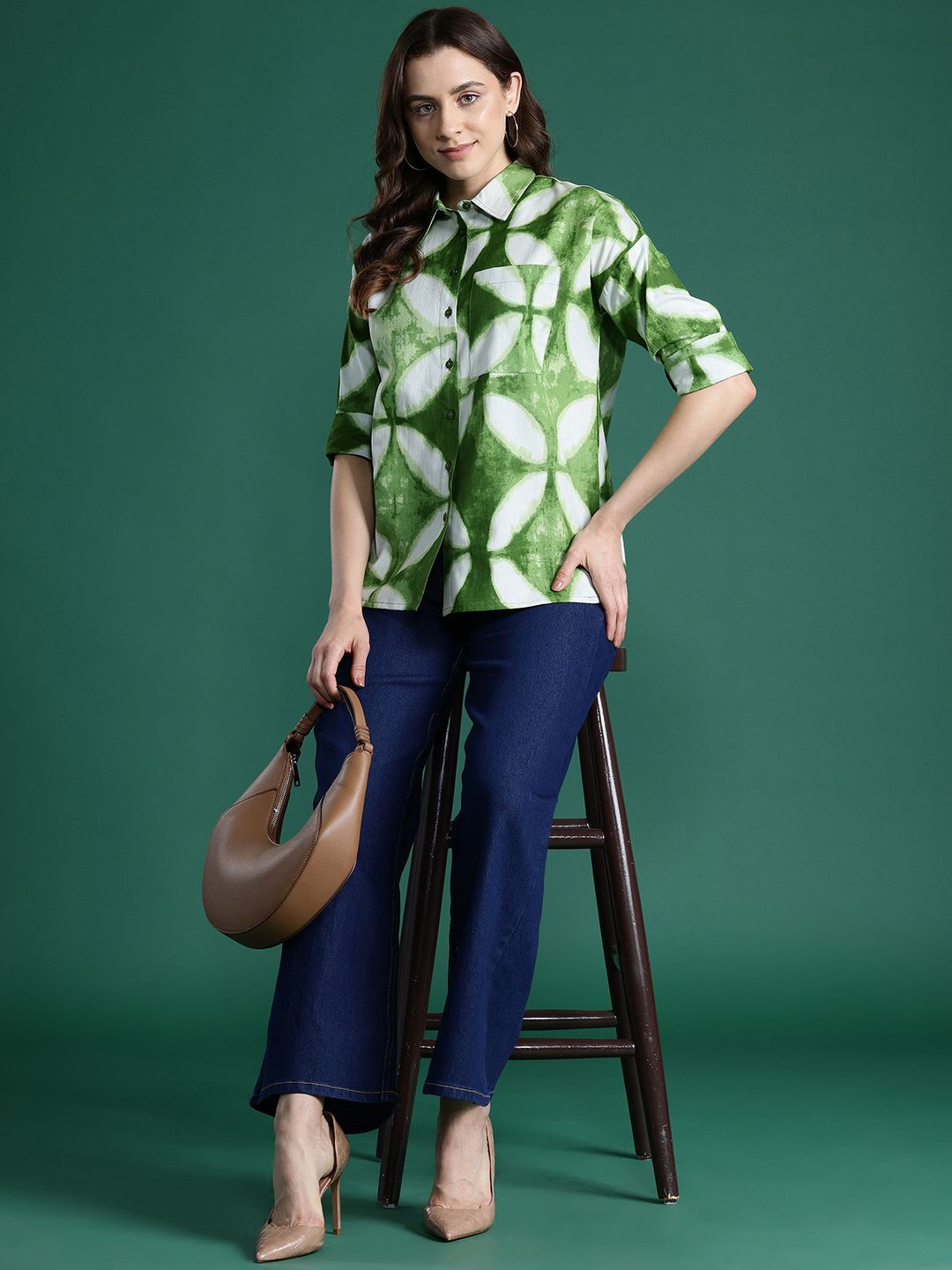DressBerry Women Printed Pure Cotton Casual Shirt