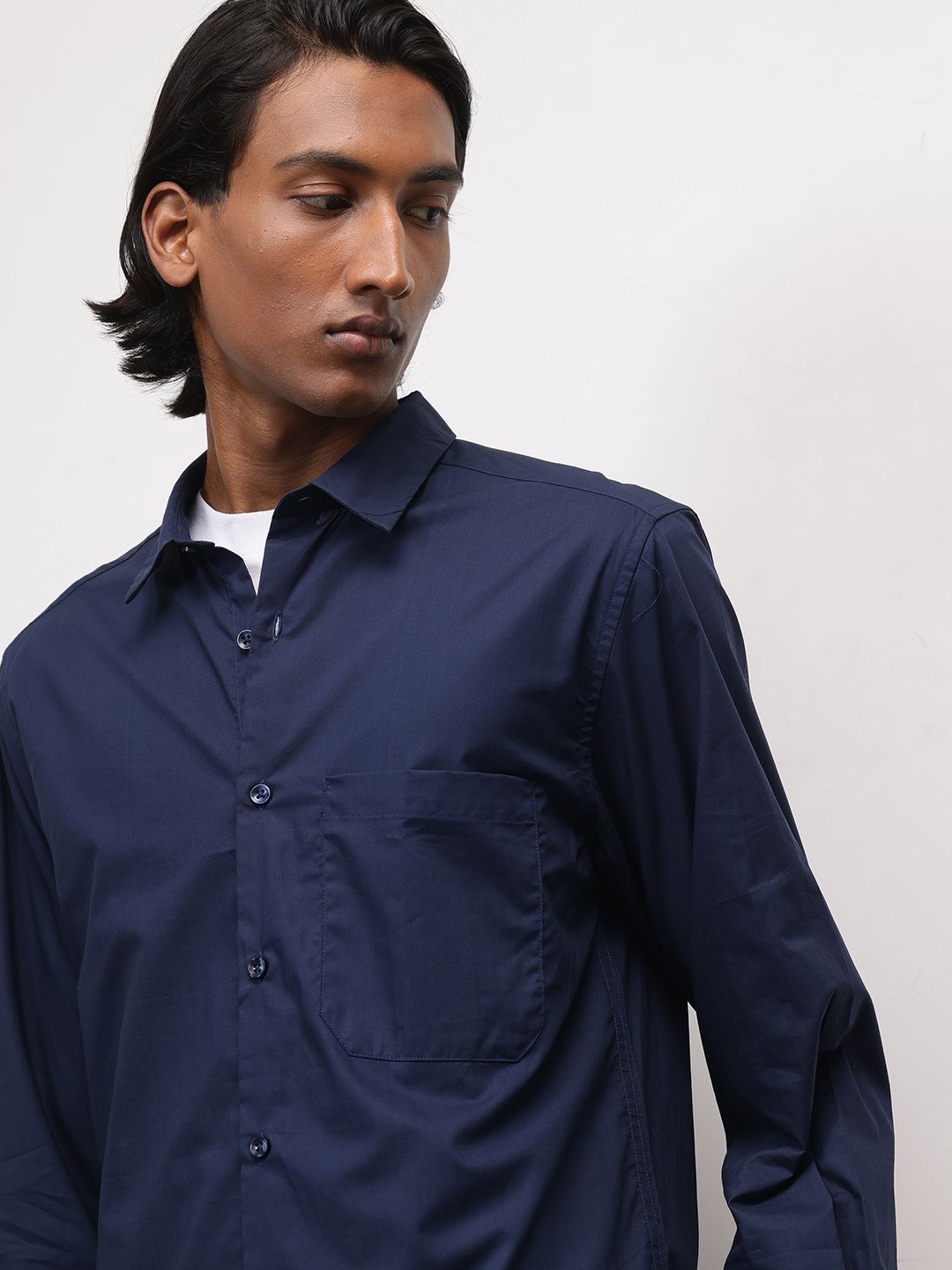 ether Pure Cotton Longline Casual Shirt