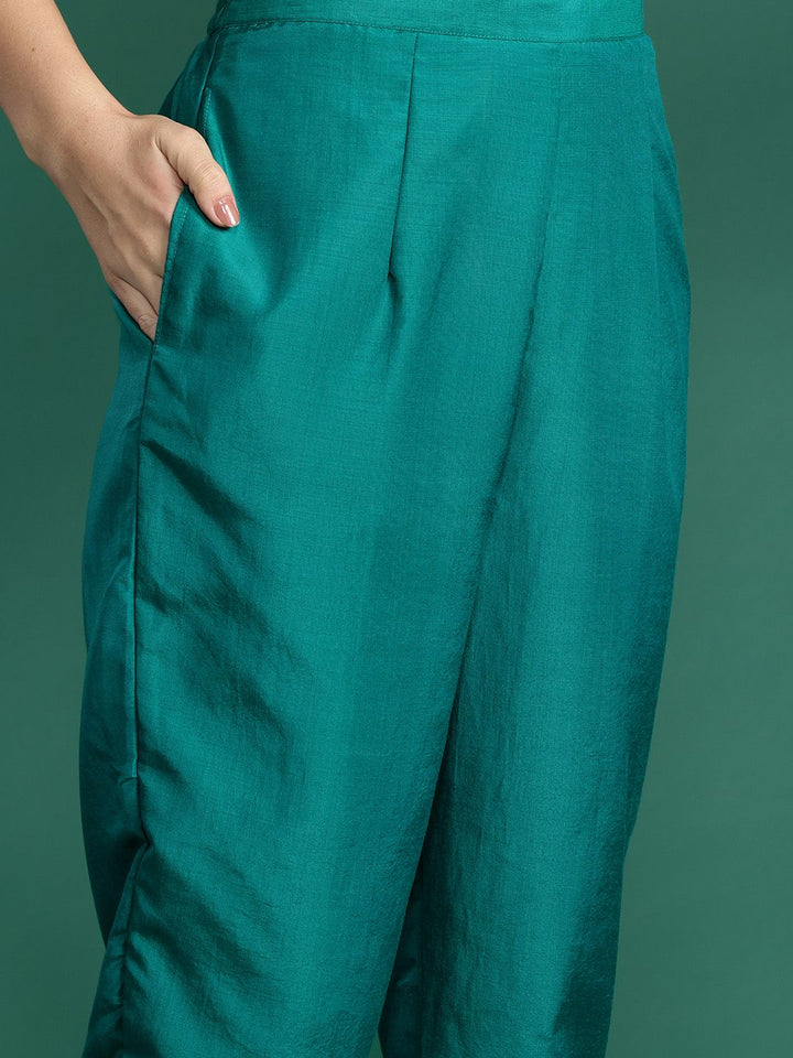 Indo Era Ethnic Motifs Woven Design Zari Kurta With Trousers & Dupatta