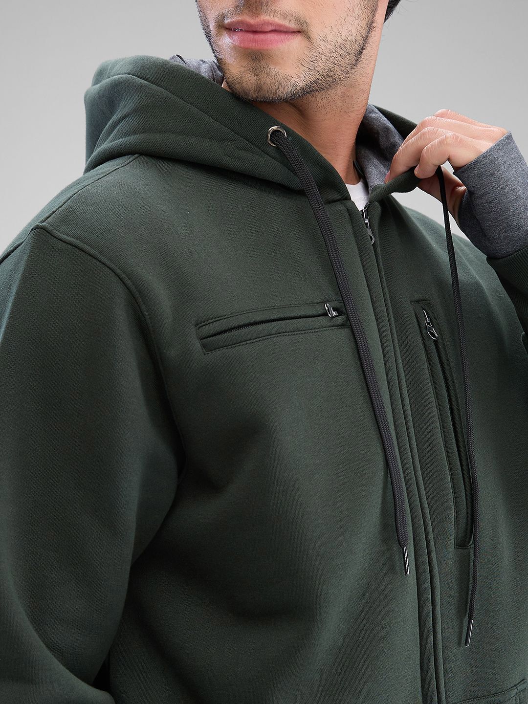 SPYKAR Men Solid Hooded Sweatshirt