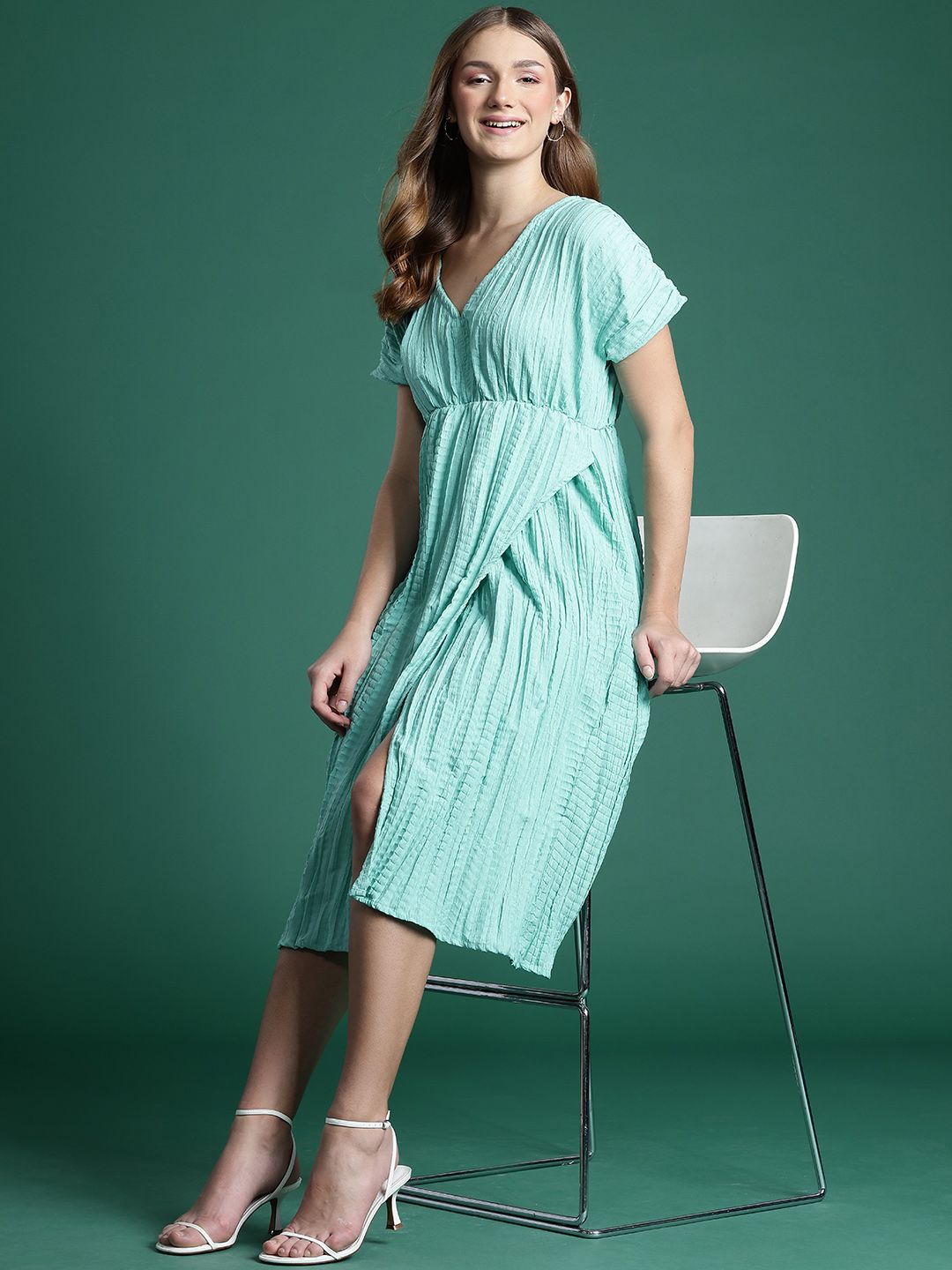 DressBerry Self Design A-Line Dress