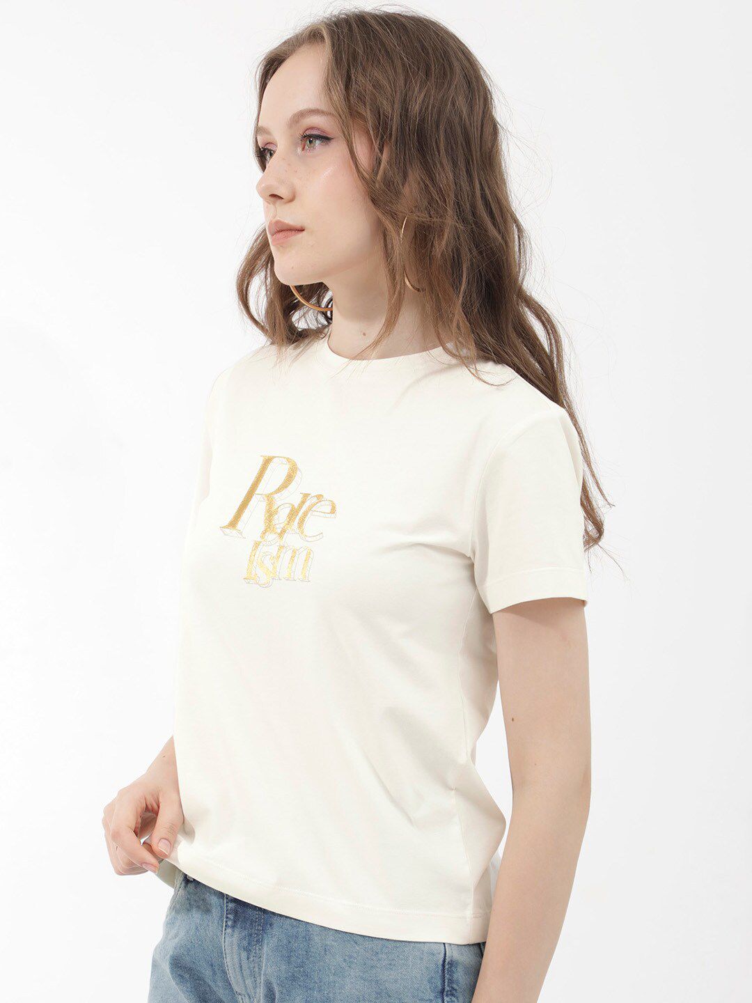 RAREISM Women High Neck Pockets T-shirt