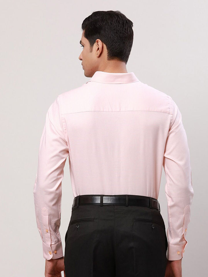 Raymond Contemporary Fit Self Design Spread Collar Cotton Formal Shirt