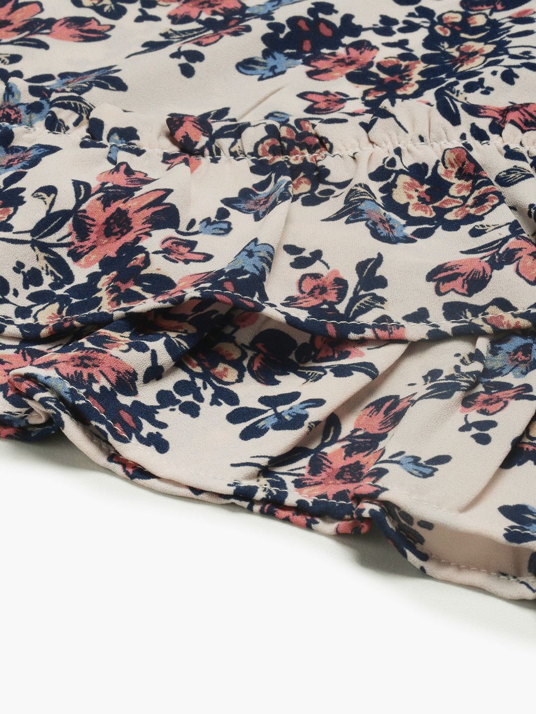 Berrylush Women White Floral Print Wrap Mini Skirt