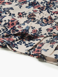 Berrylush Women White Floral Print Wrap Mini Skirt