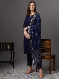 Anouk Kurta Set With Printed Dupatta