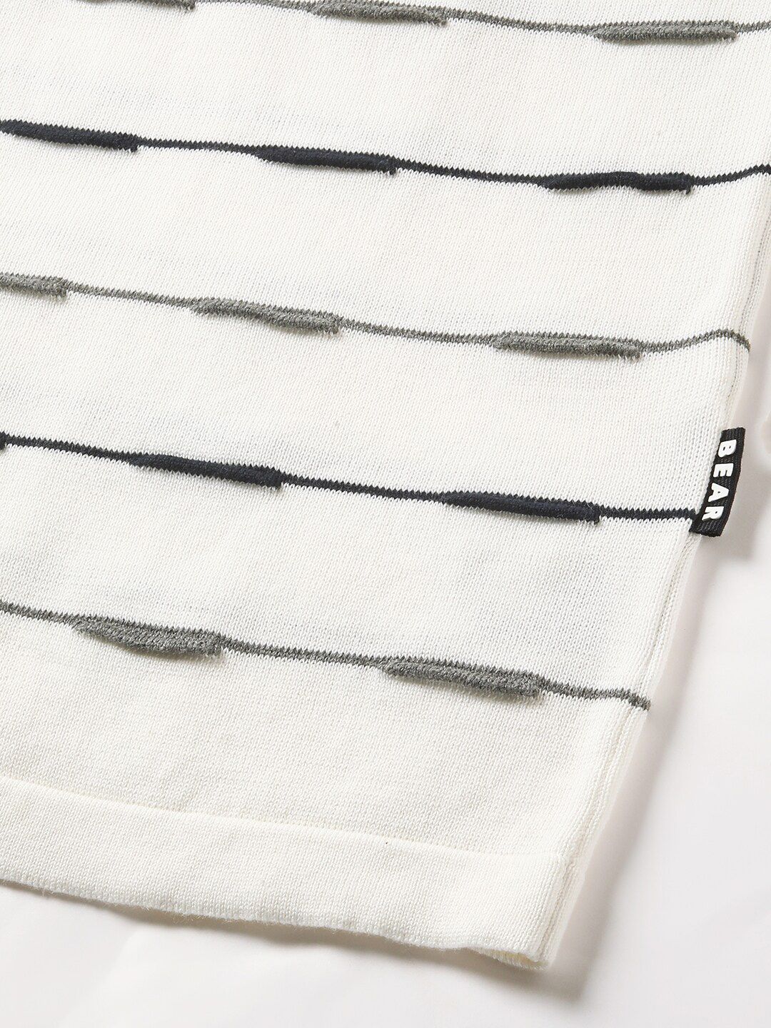 THE BEAR HOUSE Men Striped Regular Fit Cotton Polo Collar T-Shirt