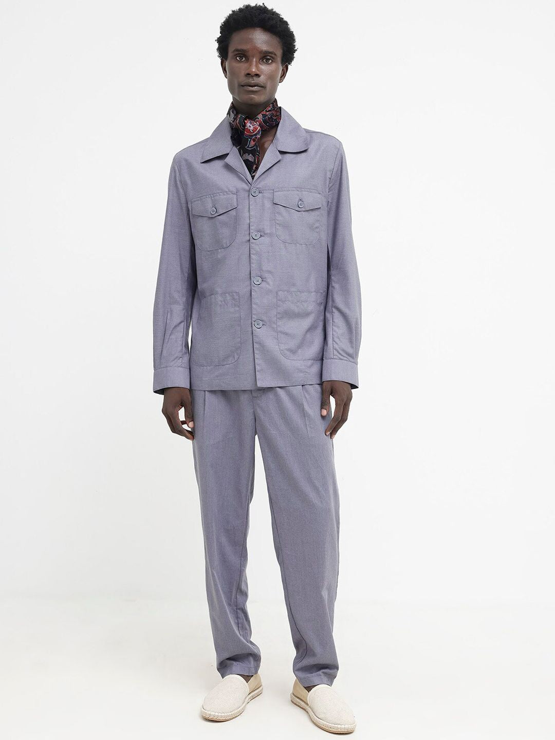 RARE RABBIT Men Echos Tailored Fit Spread Collar Shackets