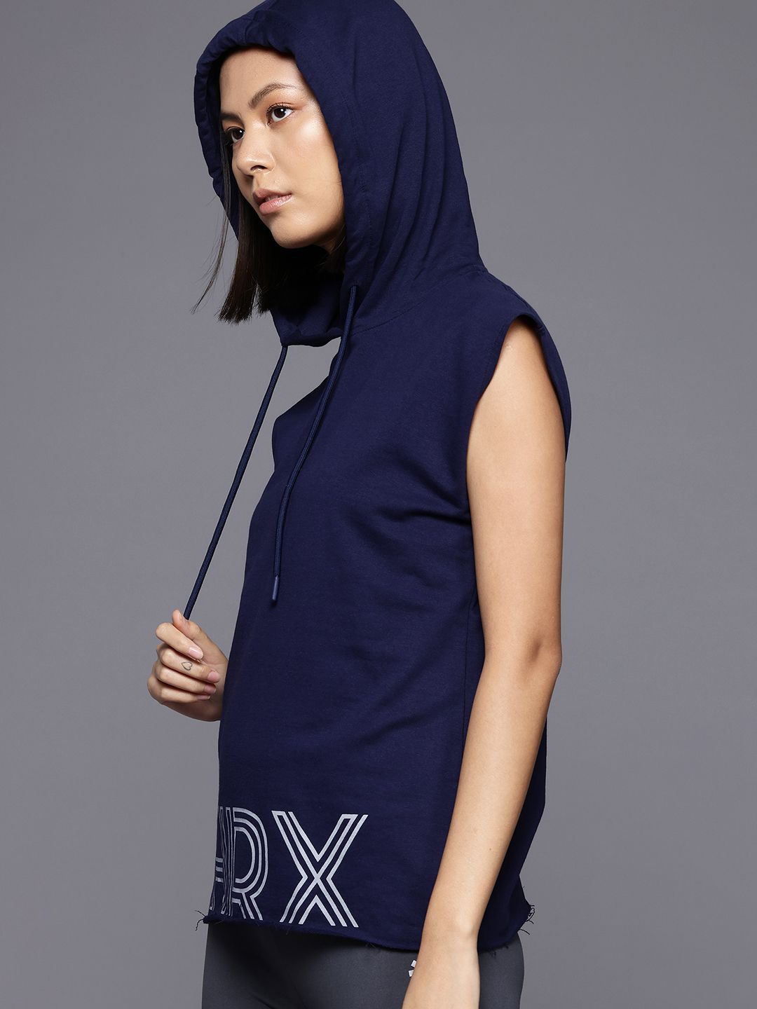 HRX by Hrithik Roshan Printed Hooded Training Sweatshirt