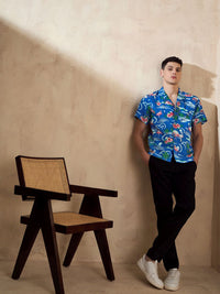 DENNISON Tropical Printed Oversized Casual Shirt