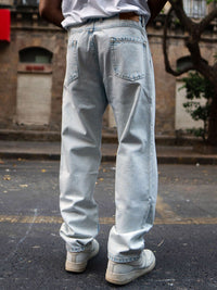 Powerlook Men Light Blue Basic Baggy Fit Denim Jeans