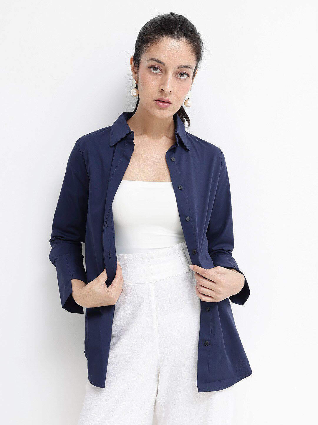 RAREISM Comfort Regular Fit Long Sleeves Spread Collar Cotton Opaque Formal Shirt