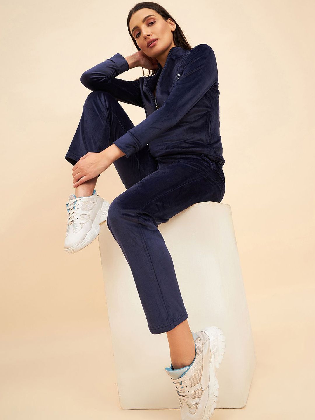 Sweet Dreams Women Mock Collar Tracksuits