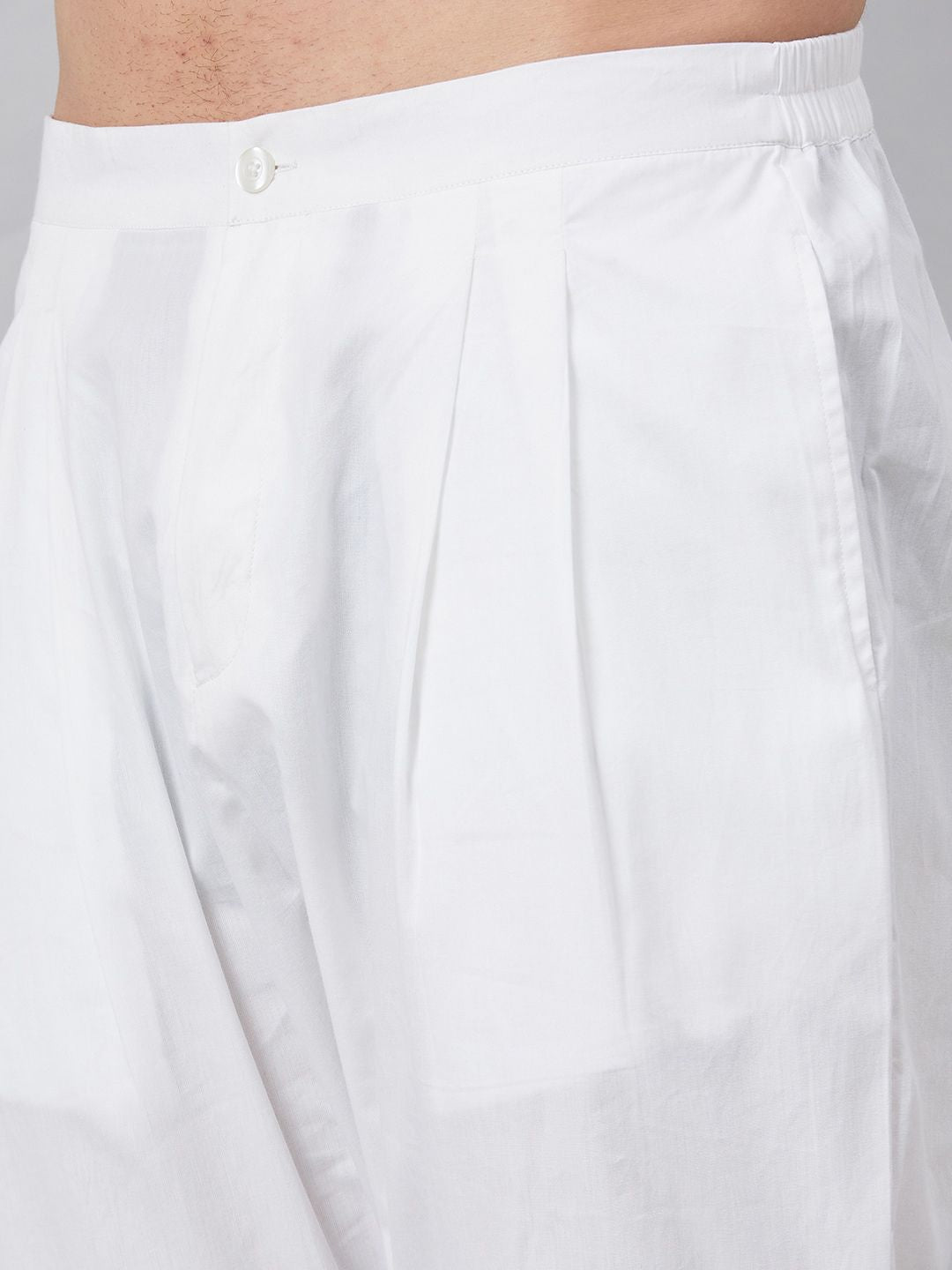 See Designs Men White Solid Cotton Pyjamas