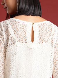 all about you Floral Puff Sleeve Lace Top