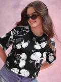 DressBerry Mickey Mouse Printed Pure Cotton Boxy T-shirt
