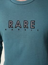 RARE RABBIT Men Loki Slim Fit Printed Round Neck Sweatshirt