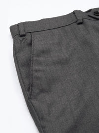 Raymond Men Grey Checked Slim Fit Formal Trousers
