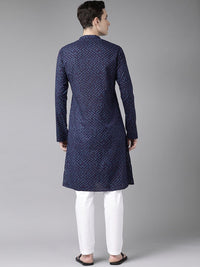 See Designs Men Blue Printed Kurta