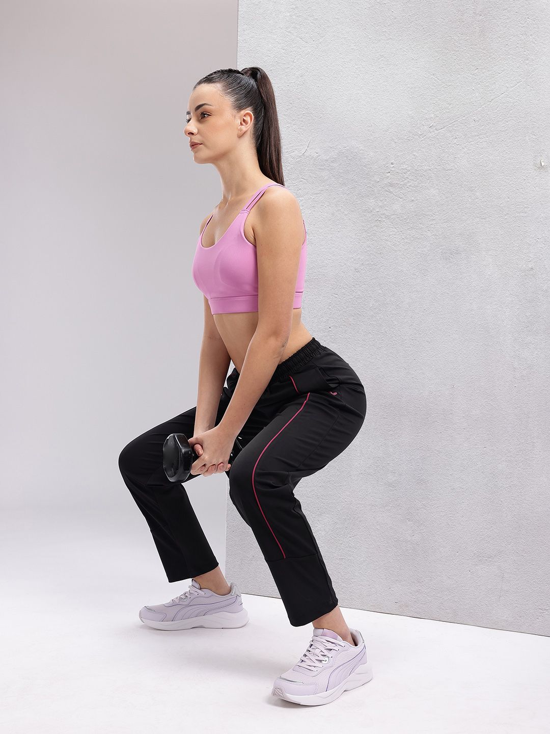 HRX by Hrithik Roshan Women Contrast Piping Rapid-Dry Training Track Pants