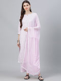 Libas Women Pink Printed Kurta with Palazzos & Dupatta