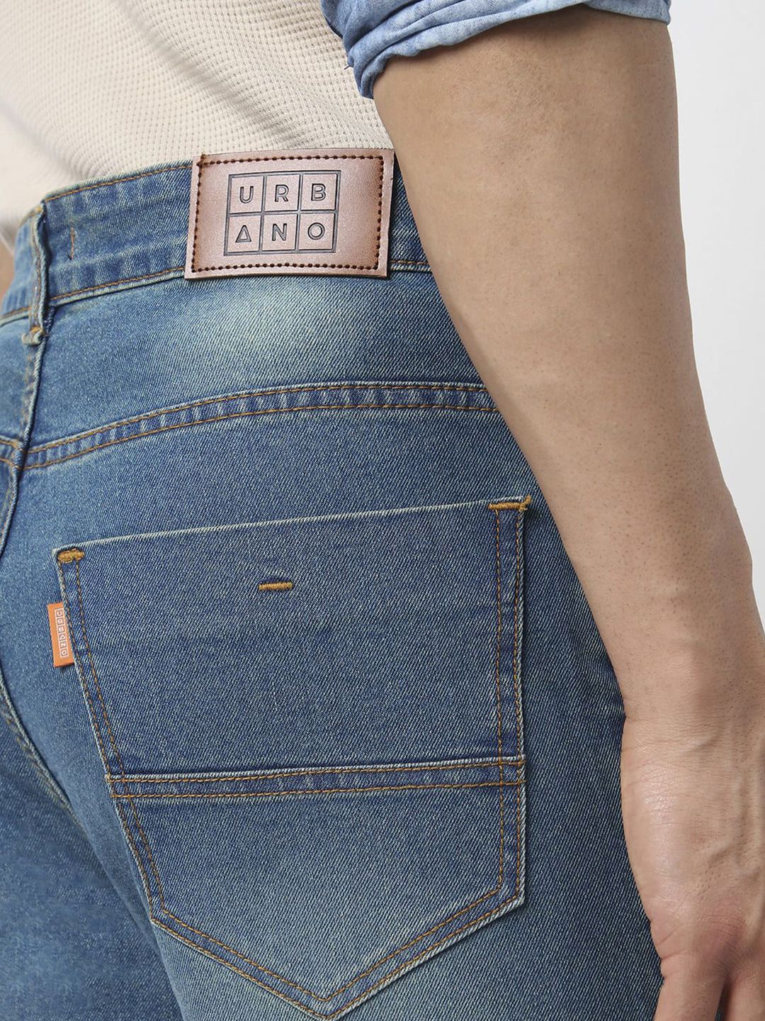 Urbano Fashion Men Straight Fit Heavy Washed Jeans Stretchable