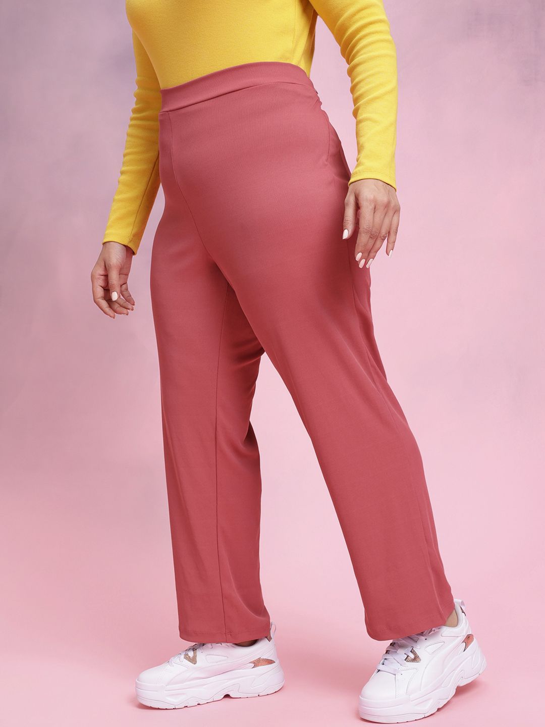 DressBerry Women Plus Size Rib Knit Trousers