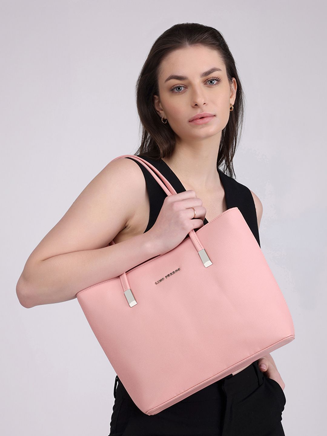 Lino Perros Pink Solid Laptop Bag