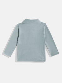 Moms Love Infant Boys Pure Cotton Printed Dungarees with Solid T-shirt