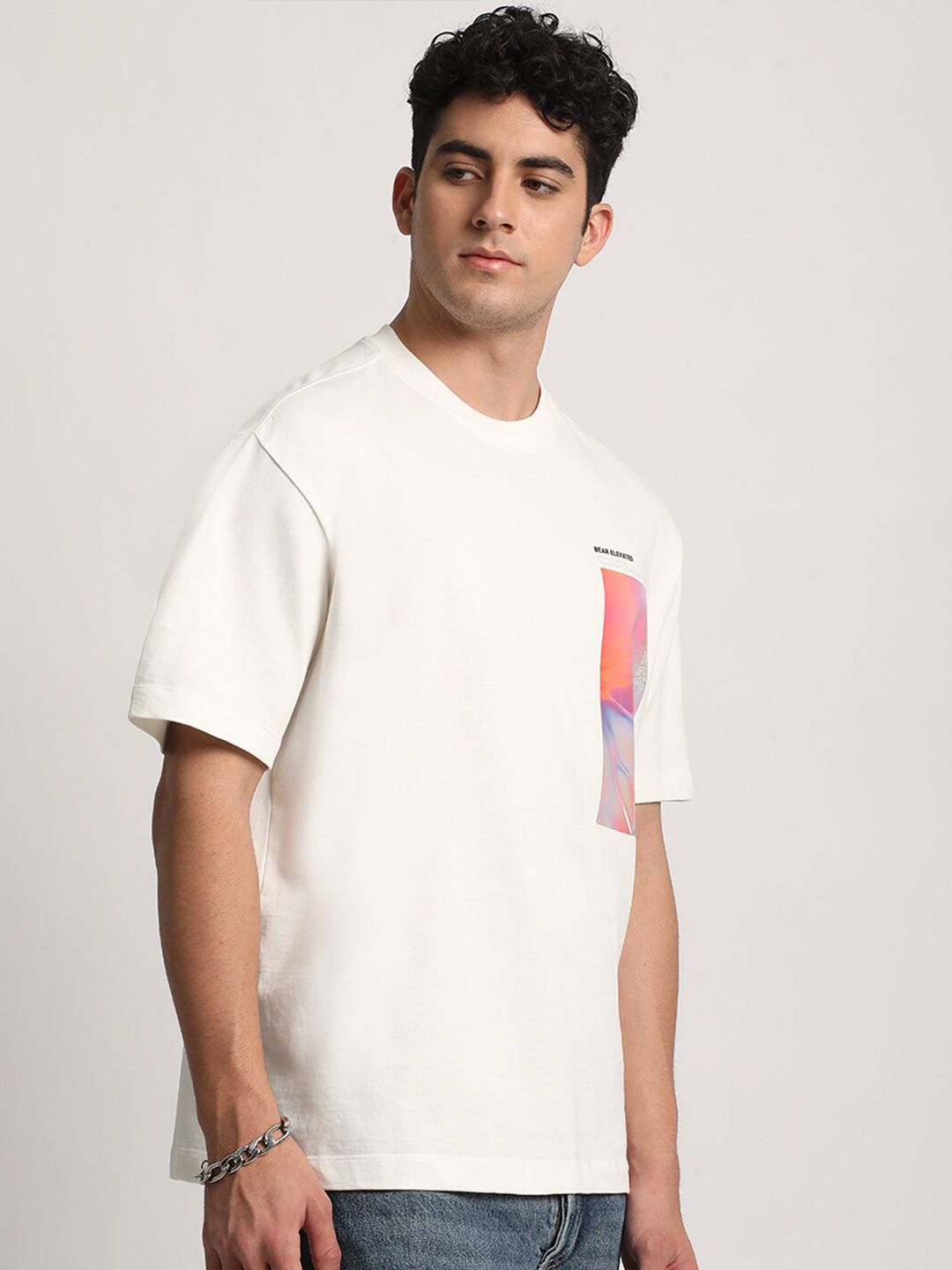 THE BEAR HOUSE Men Graphic Print Loose Fit Cotton T-Shirt