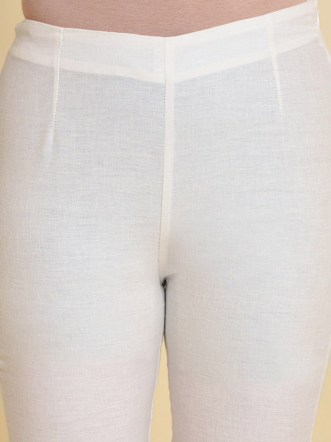 W Women Floral Printed Thread Work A-Line Kurta with Trousers