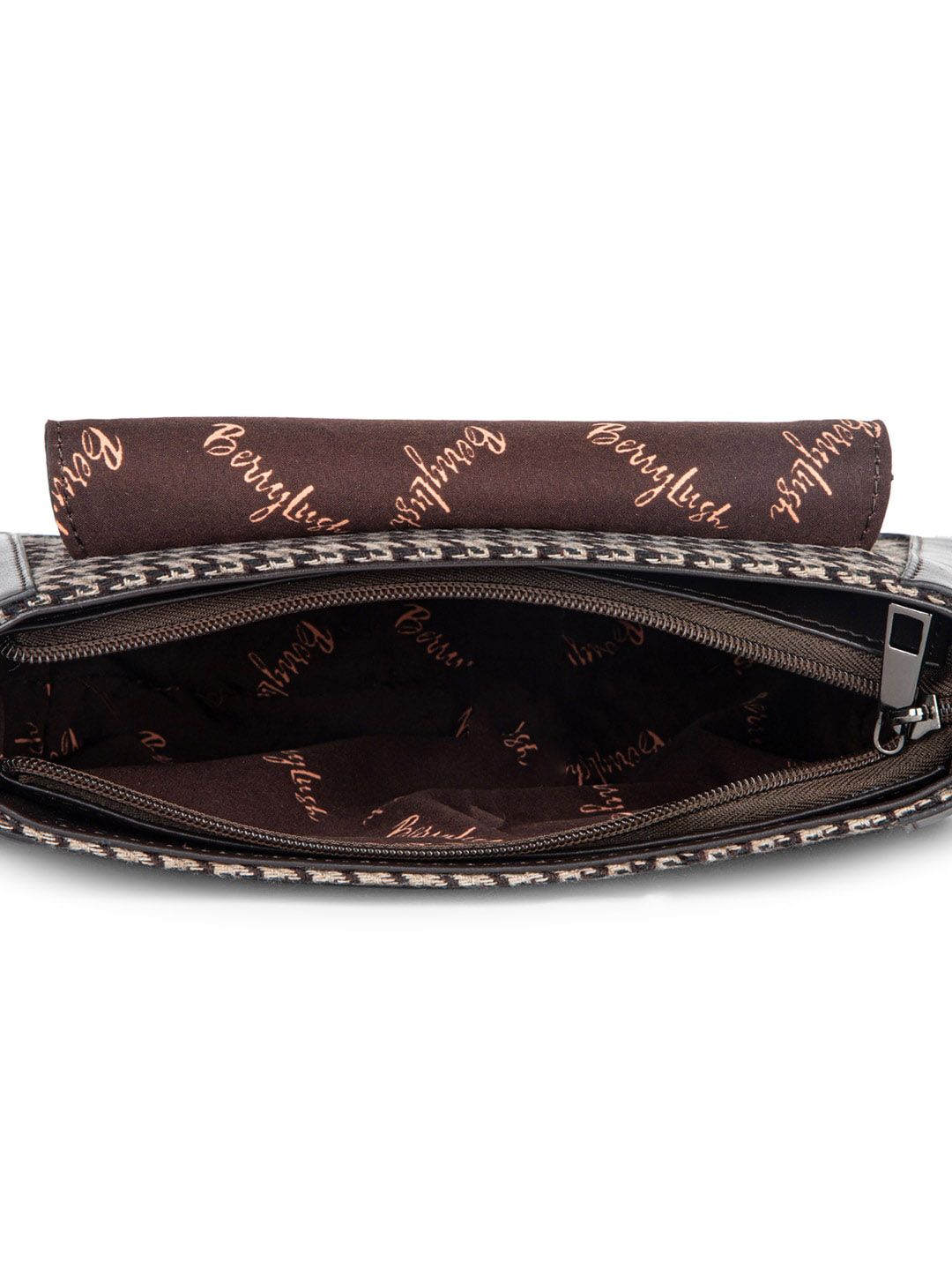 Berrylush Checked Structured Cotton Sling Bag