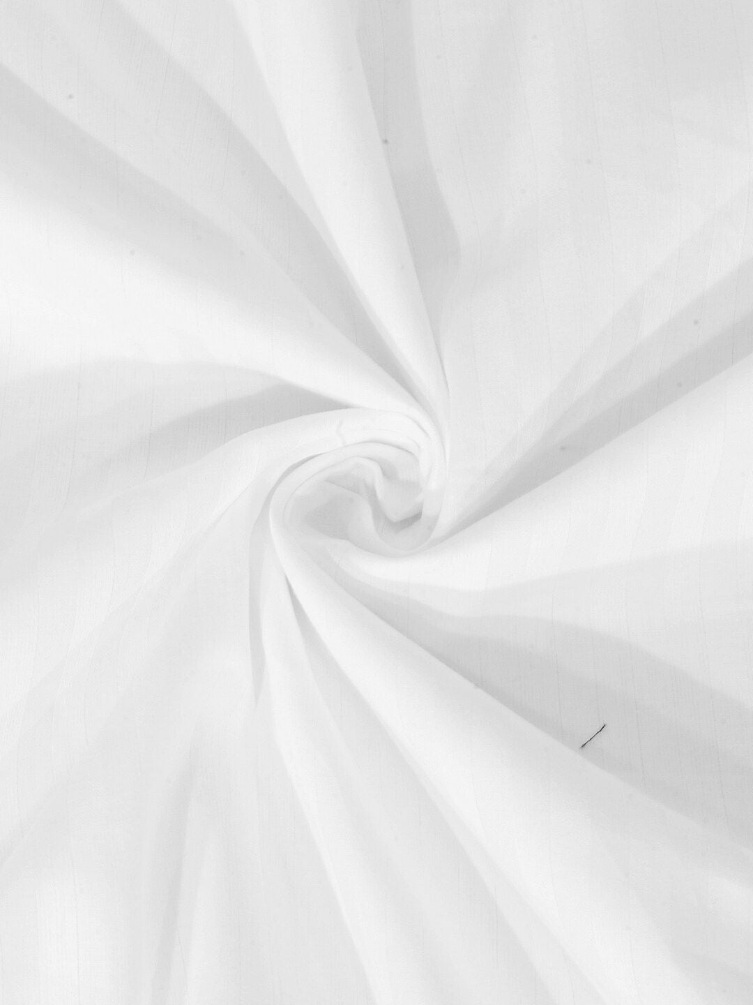 HOSTA HOMES White Striped Poly cotton 300 TC Single Bedsheet with 1 Pillow Cover