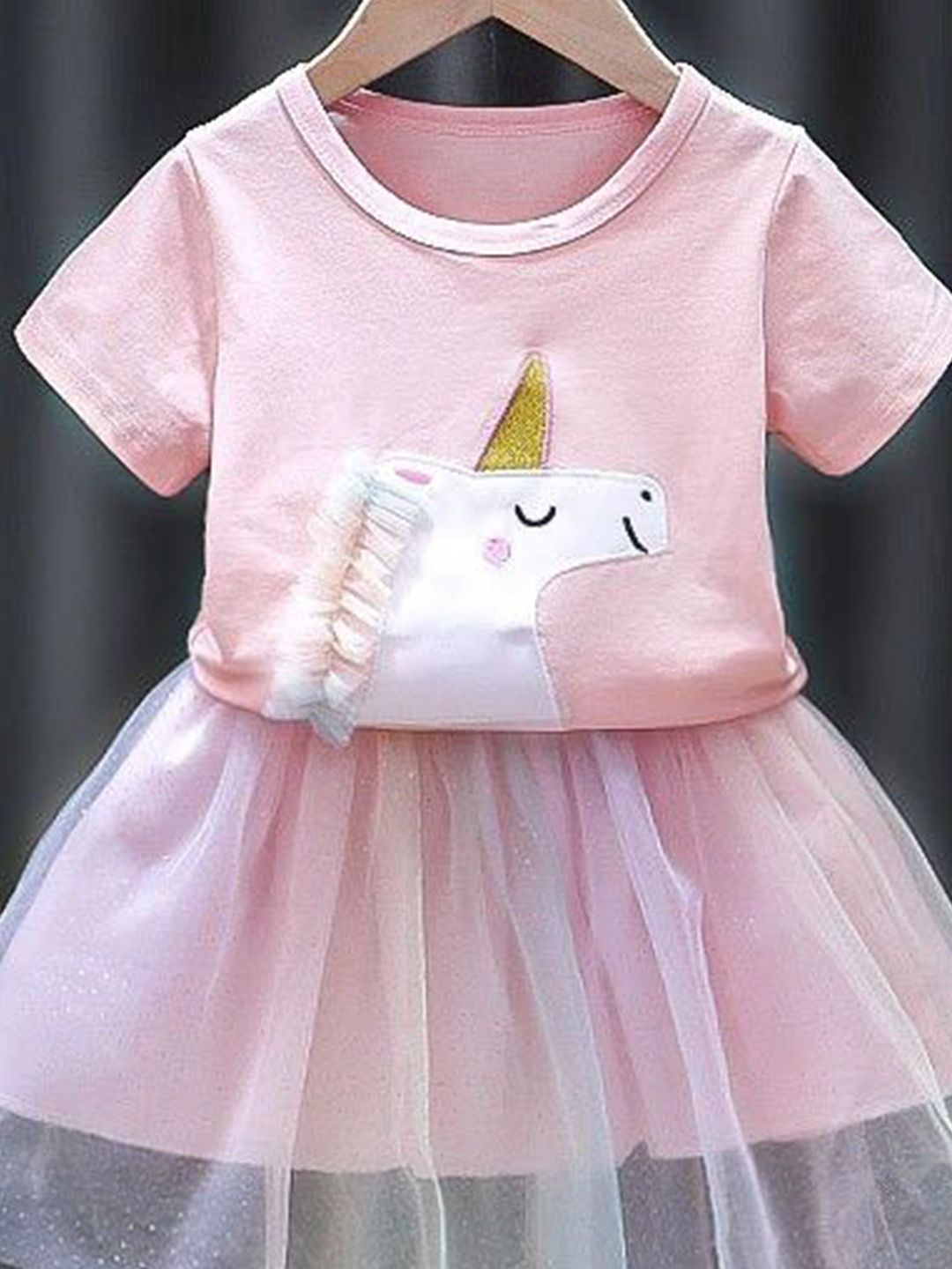 YK Girls Printed T-shirt with Skirt