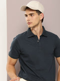 DILLINGER Men Polo Collar Honeycomb Structure T-shirt