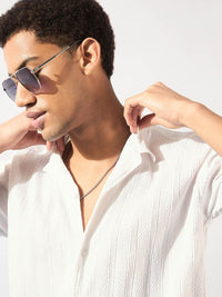 DENNISON Self Design Oversized Casual Shirt