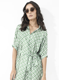 RAREISM Printed Shirt Midi Dress