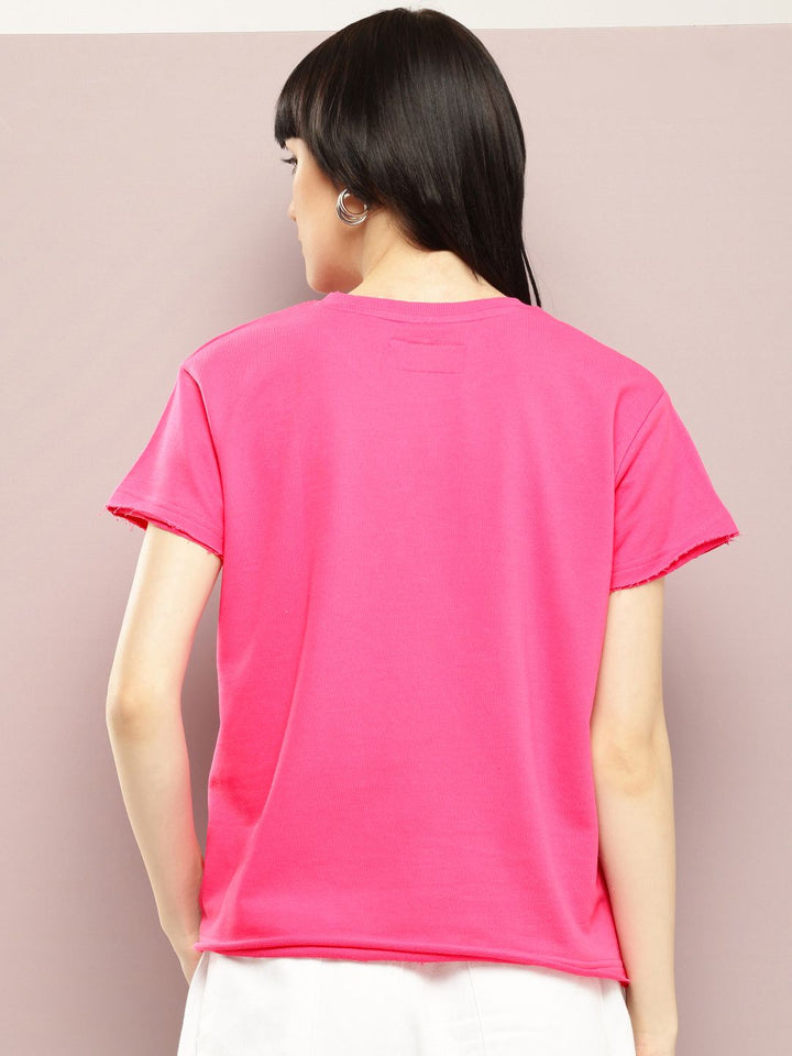 DILLINGER Women Ultra Soft Drapey Cotton Crew Neck Boxy T-Shirt