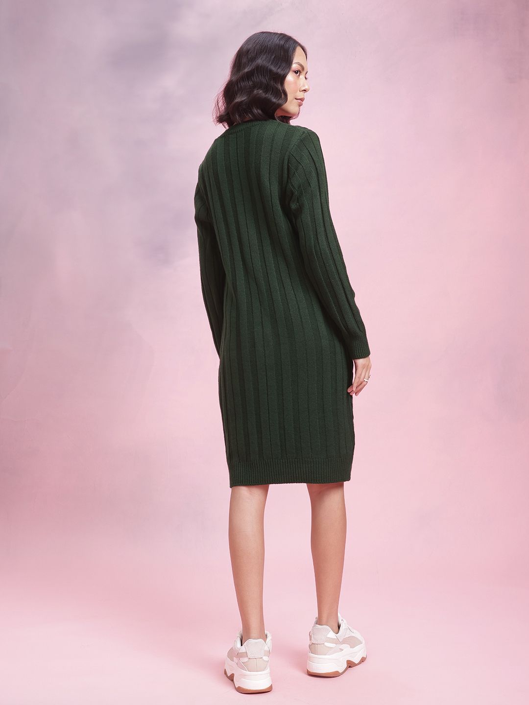 DressBerry Cable Knit Design Acrylic Winter Dress