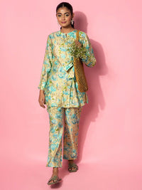 Libas Floral Printed Tunic With Trouser Co-Ords