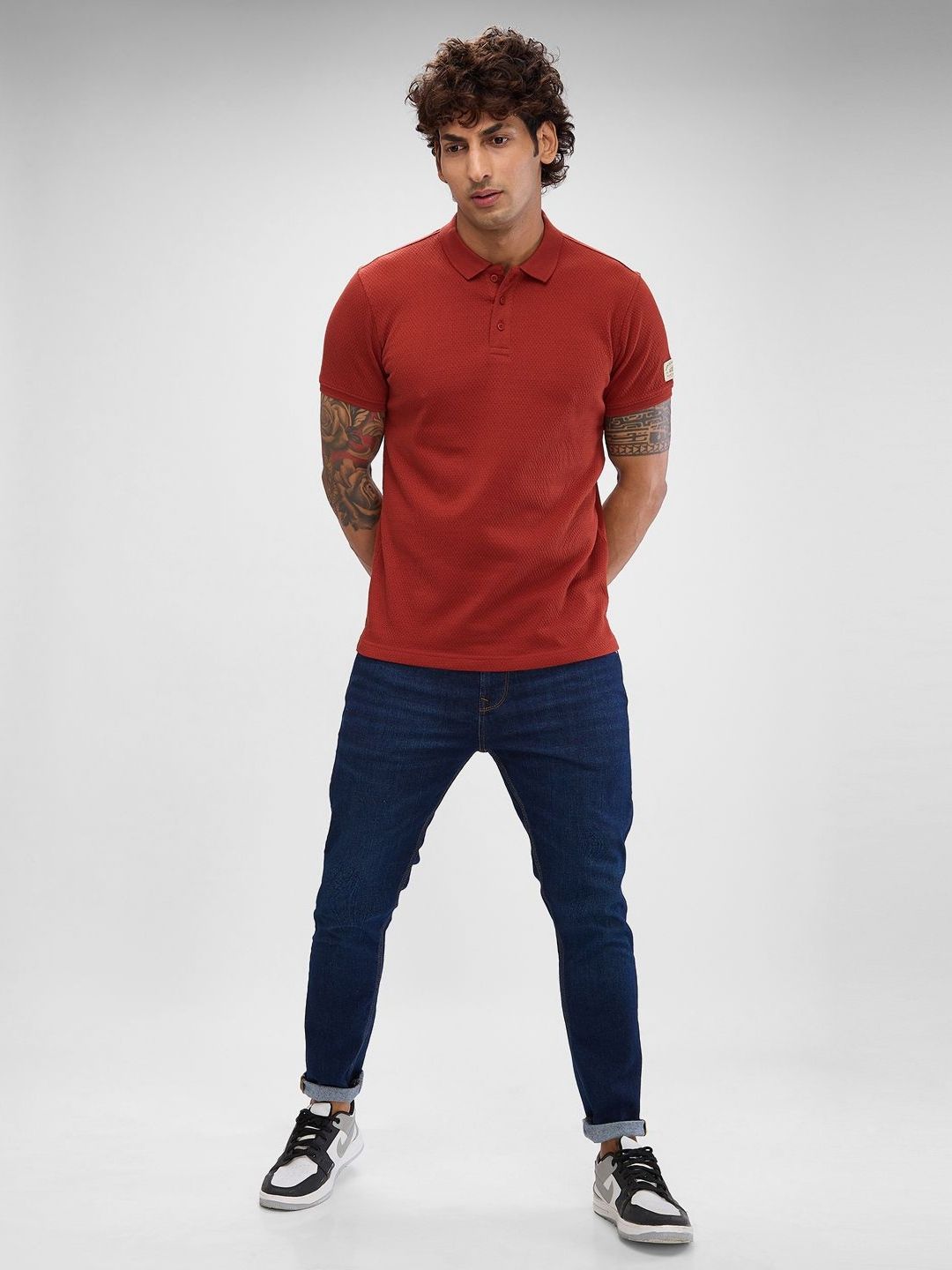 SPYKAR Men Polo Collar Solid Slim Fit T-shirt