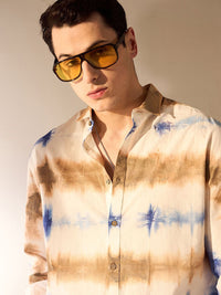 DENNISON Men Tie and Dyed Cotton Oversized Shirt