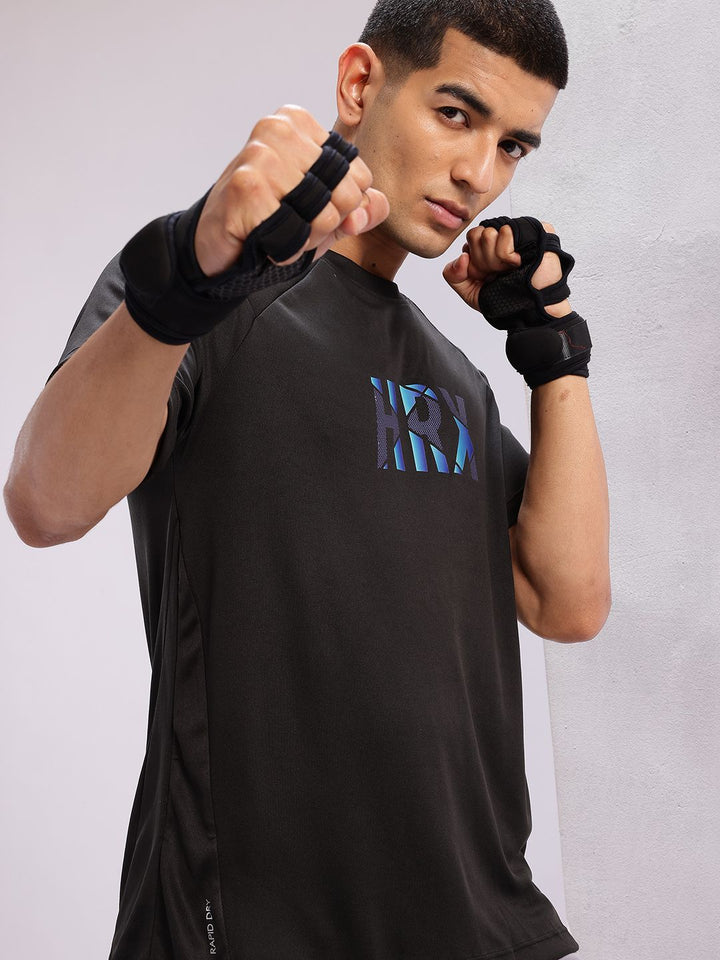 HRX by Hrithik Roshan Brand Logo Print Rapid-Dry Training T-shirt