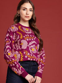 all about you Floral Self Design Pullover