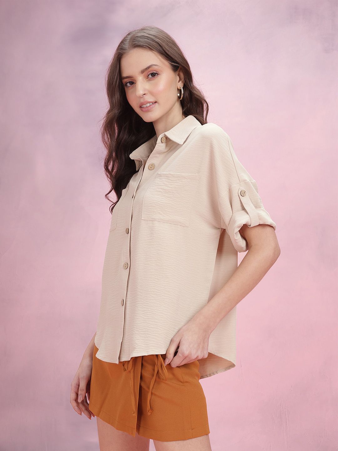 DressBerry Roll-Up Sleeve Oversize Shirt