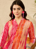 KALINI Women Floral Printed Mandarin Collar Top