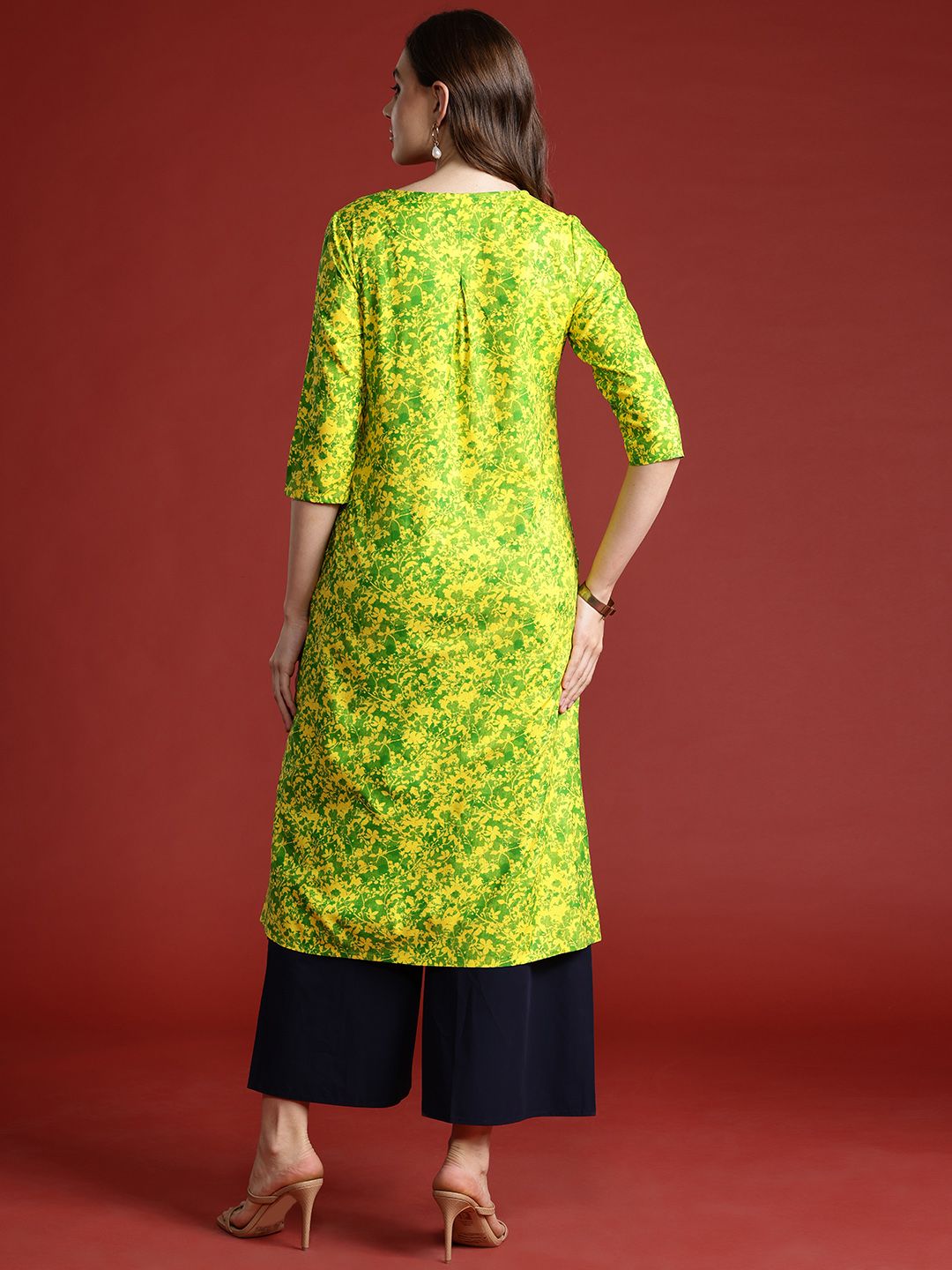 all about you Printed Pleated Straight Kurta