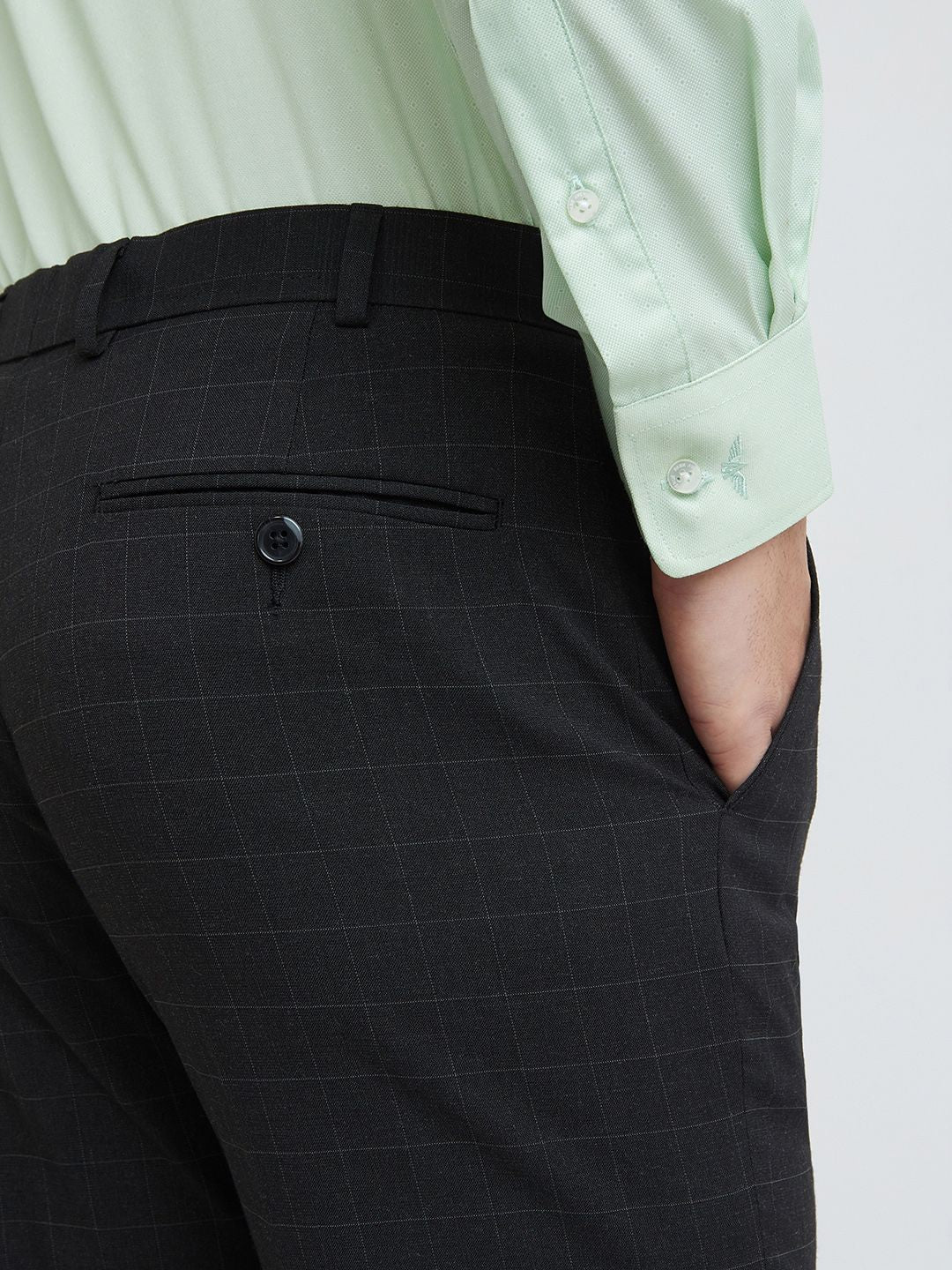 Park Avenue Men Mid-Rise Checked Formal Trouser